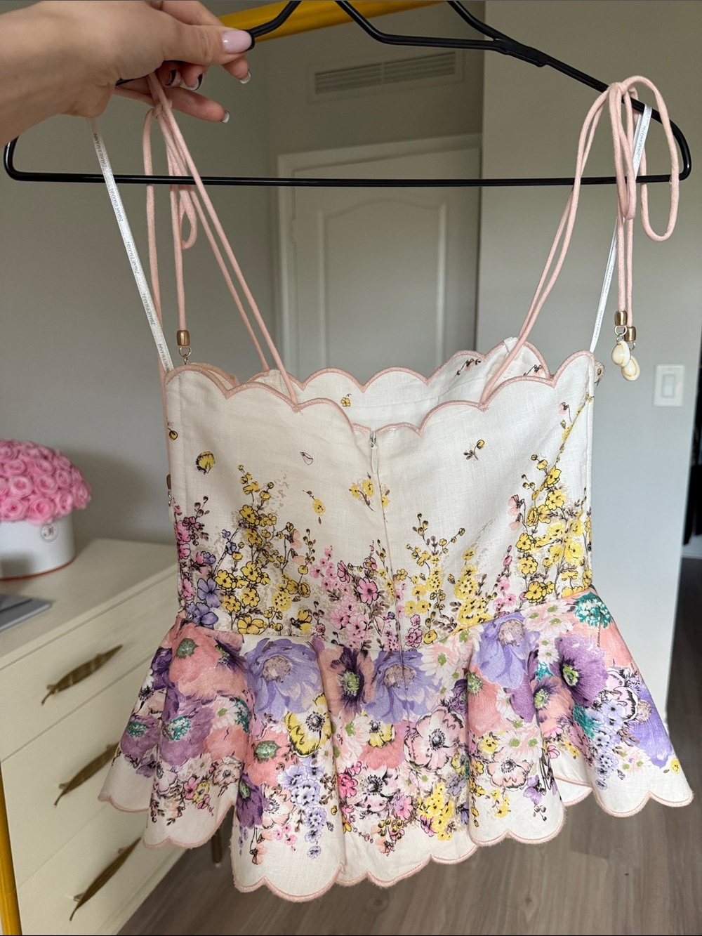 Zimmermann Floral Scallop-Trim Peplum Top - Picture 2 of 4